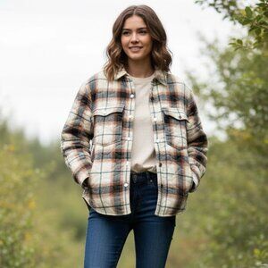 Scotch & Soda Western Shirt Jacket Plaid Oversized Snap Front